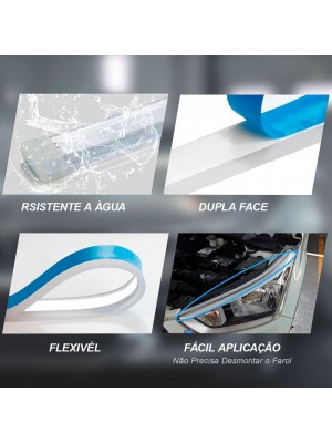Fita de LED DRL Dual Color Universal 3000K 6000K 12V 6,8W 45cm Farol com Função Seta Sequencial
