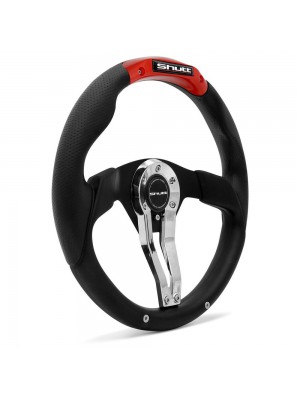 Kit Volante Esportivo Gol Saveiro Parati G2 G3 G4 Preto e Vermelho com Cubo Maxx Shutt RMX3