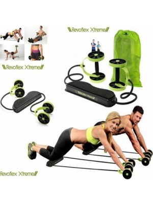 Kit musculação fitness academia em casa revoflex elastico roda abdominal para braços e pernas