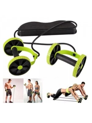 Kit musculação fitness academia em casa revoflex elastico roda abdominal para braços e pernas