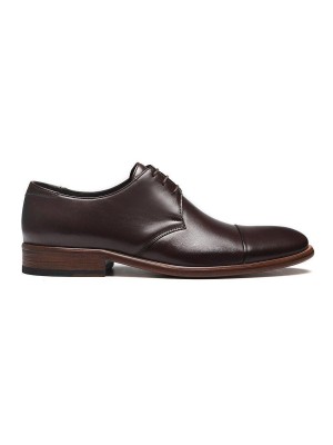 Sapato Derby Casual Sergio's Couro Masculino - Marrom Escuro